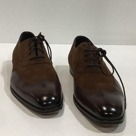Men's Mezlan Brown Leather/Suede Wingtip Lace-Up Oxford Size 8.5M